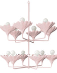 Giacometti Inspired Chandelier made from Papier Mache and Iron in Pink