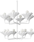 Arlo papier mache ceiling light with Giacometti inspired design in white