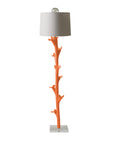 happy, orange paper mache floor light by stray dog designs