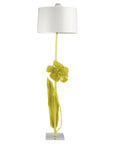 Papier Mache Floor Light with giant flower in yellow