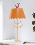 Stray Dog tole lamp, orange, pink and gold, Mrs English 