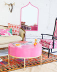 Pink Marrakesh Mirror in funky living room