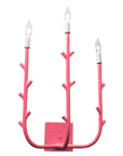 pretty pink twiggy wall sconce, papier mache and iron, Stray Dog