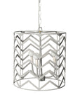 gray iron Jonathon Chandelier with chevron pattern