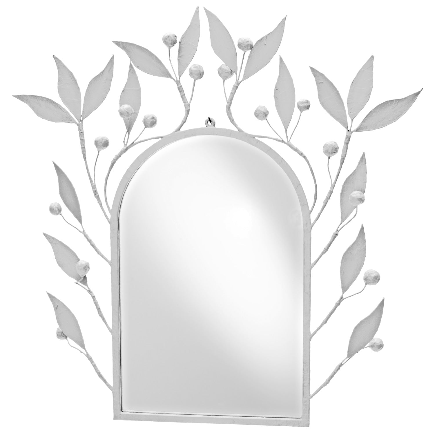 Mirror by Stray Dog Designs, papier mache with leaves and berries.