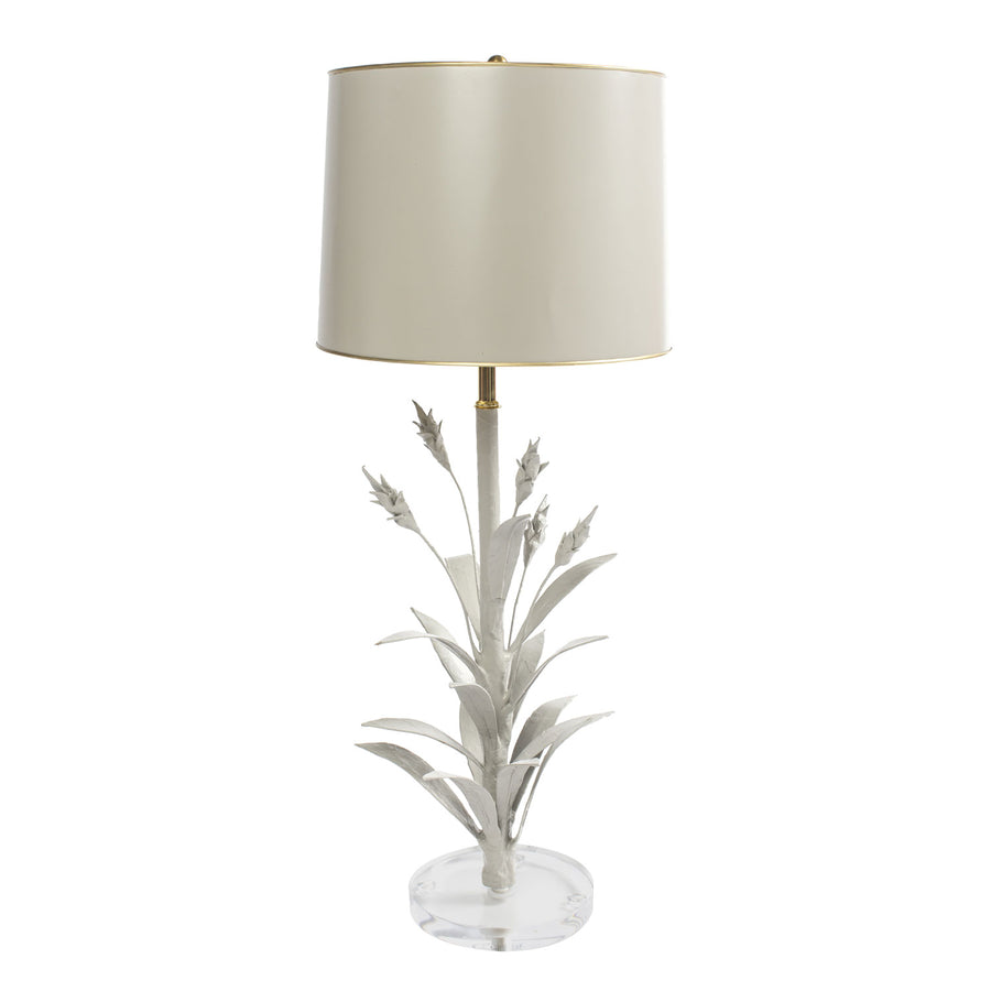 Wheat Table Lamp, papier mache with tole shade