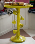 Tulip Table in Chartreuse Papier Mache side table