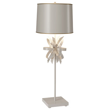 beauregard table lamp, hand made tole with bow design