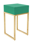 aqua and gold tristan side table by stray dog designs