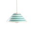 Gray Landry Pendant with aqua and white stripes, hand made from tin