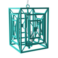 Jay iron hanging light in bright blue for Stray Dog Designs