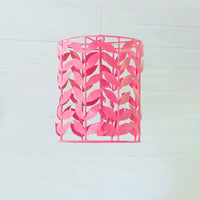 Adelaide Pink Papier Mache Leafy Lantern by Stray Dog Designs