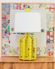 Alice Table Lamp in chartreuse with heart finial