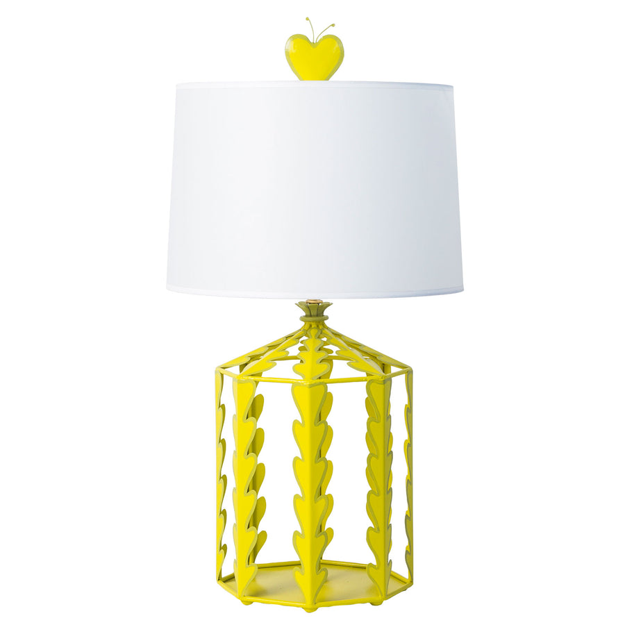 Alice Table Lamp in chartreuse, handmade for stray dog designs