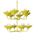 chartreuse arlo chandelier with 12 arms and flower cups. handmade.