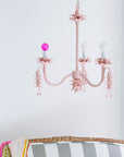 light pink paper mache chandelier, Coralie by Stray Dog Designs