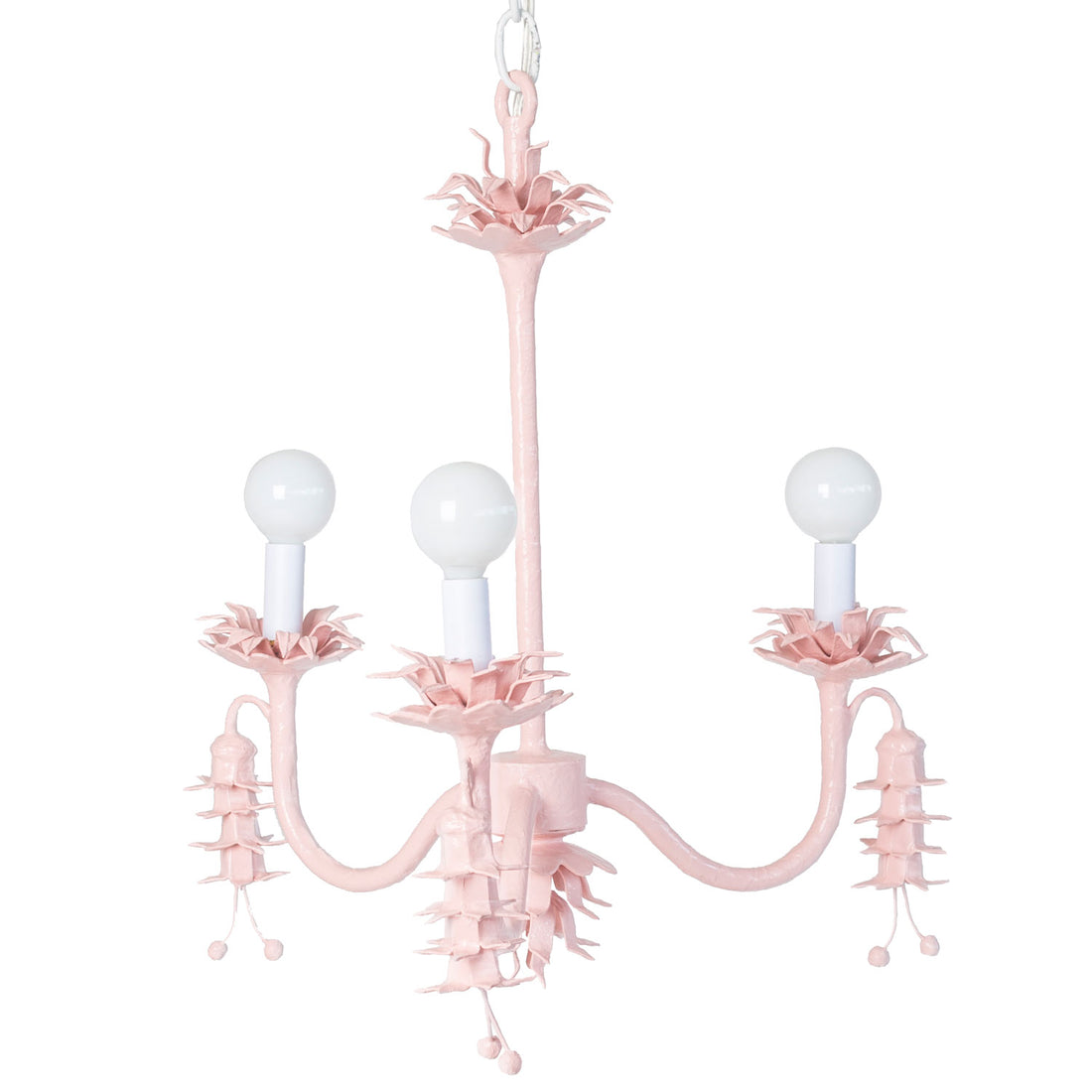fanciful, papier mache Coralie Chandelier with drooping flowers