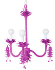 Purple papier mache chandelier with blossoms for Stray Dog Designs