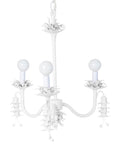 Coralie papier mache chandelier in white