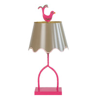 Dash iron and tole table lamp with bird finial