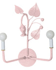 pretty pink papier mache wall sconce with bud and berries