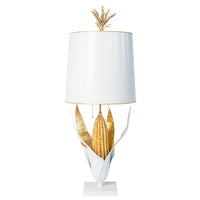 Maize lamp, Stray Dog Designs, white and gold corn shaped table light