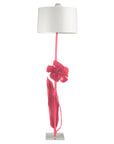 Pink Flower Floor Lamp Made from Paper Mache