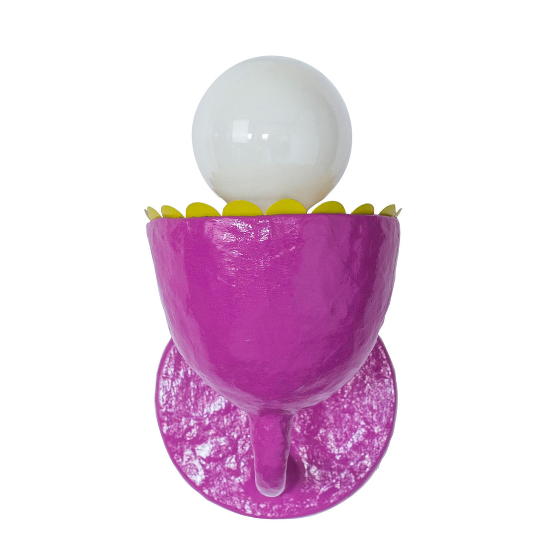 Millie Wall Sconce in purple paper mache and scallop