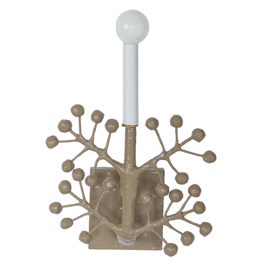 kingsport gray Nini Sconce with papier mache berries