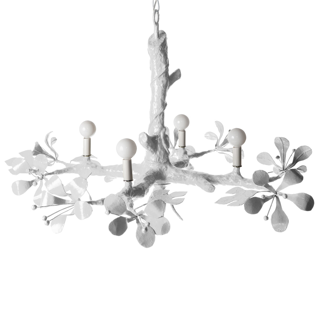 White Twiggy faux bois chandelier for Stray Dog Designs