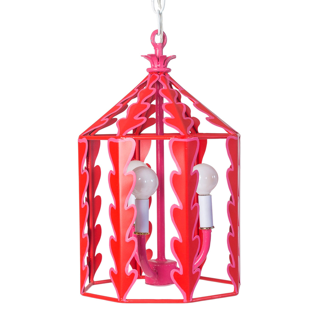 red and pink iron ceiling lantern, Yola, Stray Dog Designs