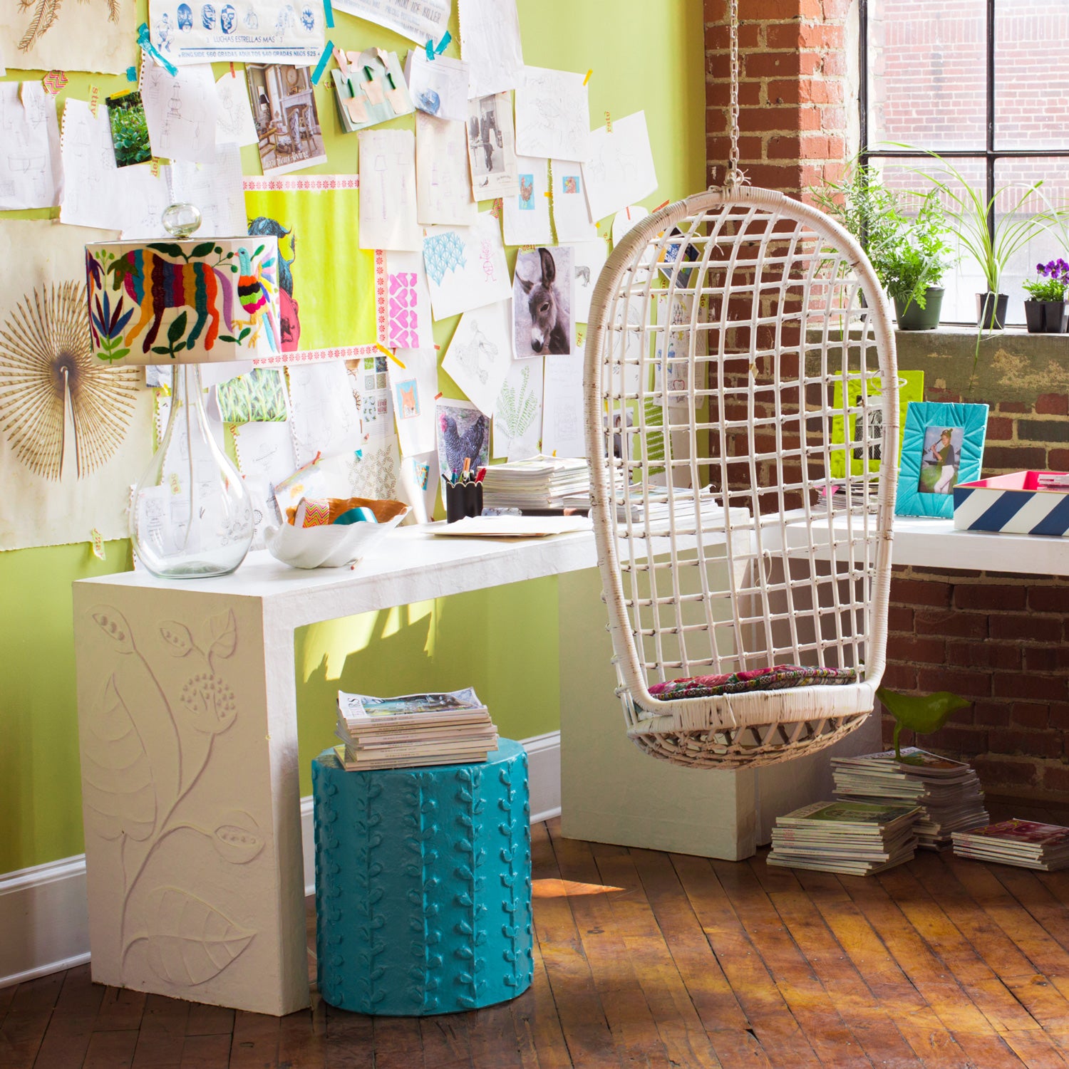 bright blue uncle jack stool by stray dog designs