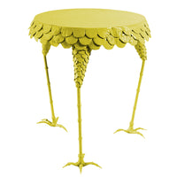 colorful, chartreuse chicken leg side table 