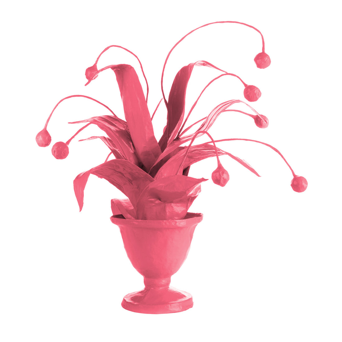 Crunchberry plant in pink papier mache