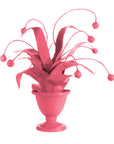 Crunchberry plant in pink papier mache