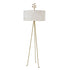 Otomi embroidered shade on iron floor light handmade in Mexico
