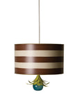 brown and white striped drum pendant hanging light Stray Dog Designs