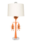 Victoria Robbins Lamp, handmade papier mache, orange