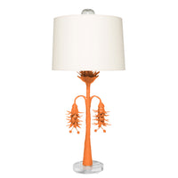 Victoria Robbins Lamp, handmade papier mache, orange