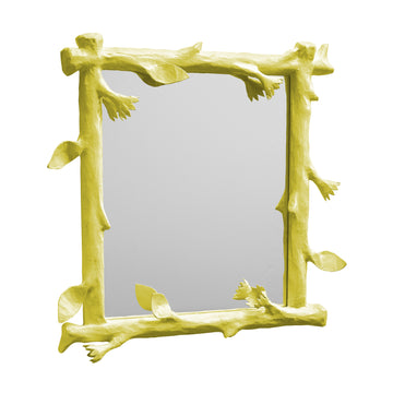 Funky Faux Bois Mirror with twiggy designs