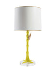 chartreuse gold bug lamp, handmade from papier mache