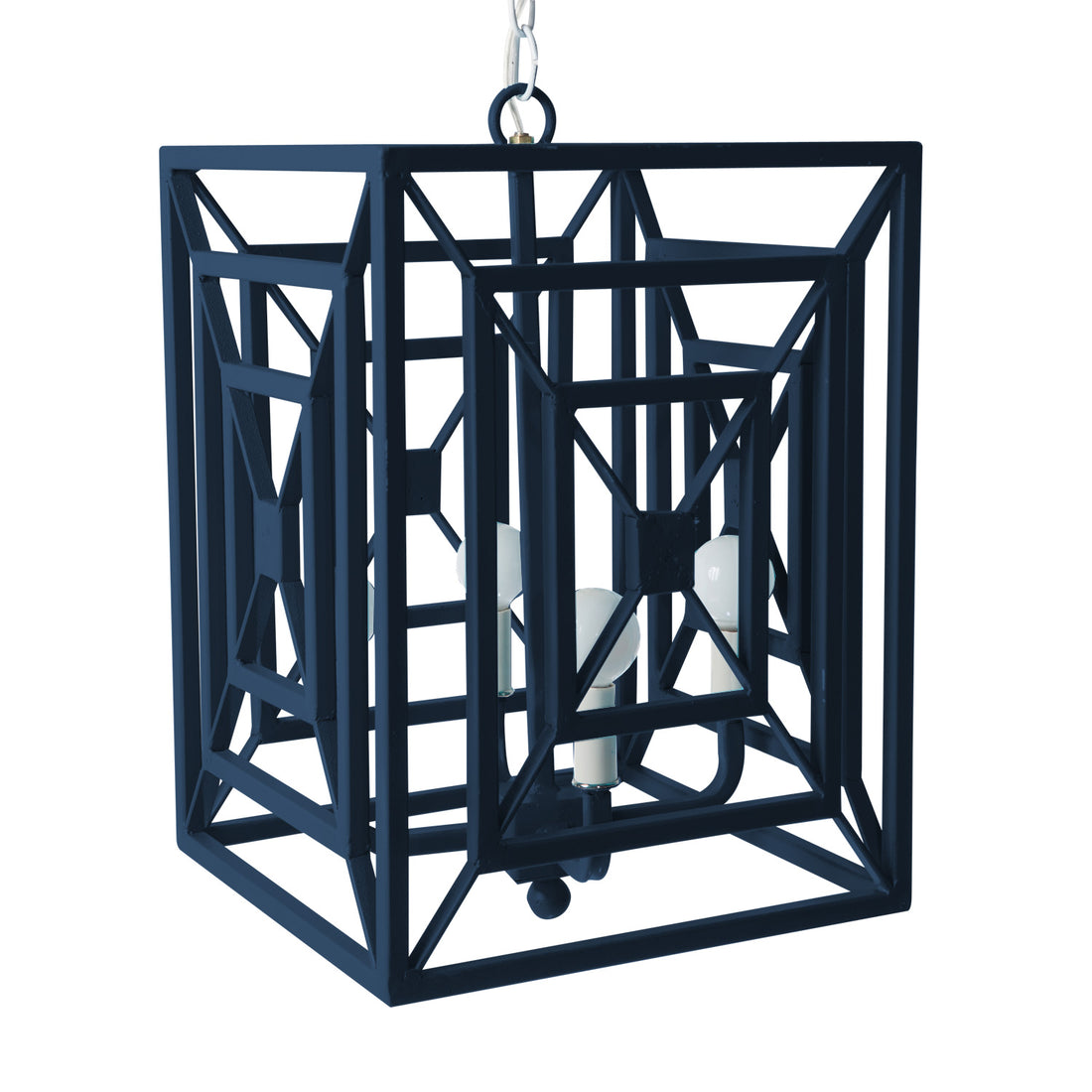 navy blue iron rectangles chandelier