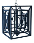 navy blue iron rectangles chandelier