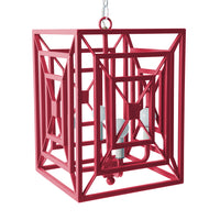 Pink metal rectangular pendant, Jay Chandelier