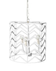 white zig zag design iron drum shaped hanging light for Stray Dog