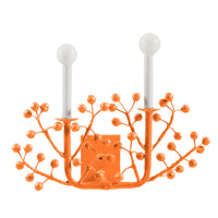 orange wall light with paper mache berries, Laura B Sconce