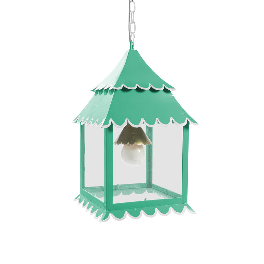 fun aqua hanging lantern with scallop edges, Little Girly Light