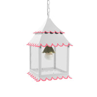 white and pink hanging lantern light made from iron for Stray Dog