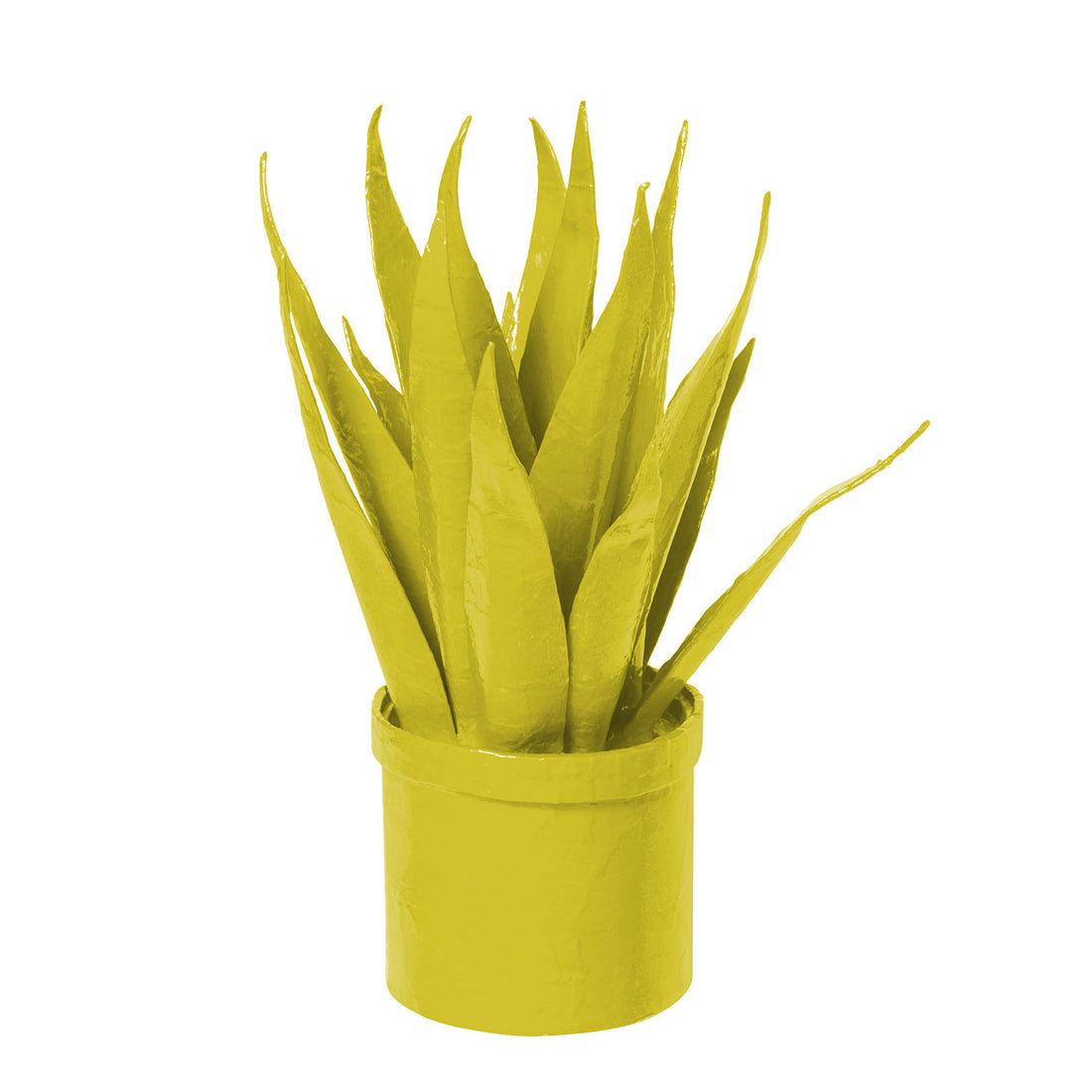 Spiky chartreuse papier mache house plant