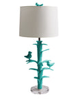 bright blue paper mache Sarah Lamp by Stray Dog Designs